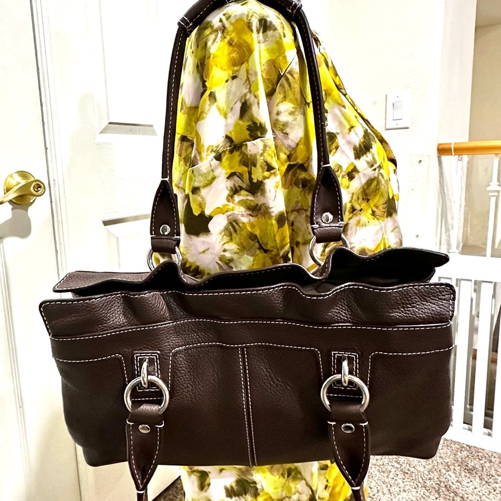 COACH PENELOPY PEBBLED LEATHER Dark Chocolate Shoulder Bag EUC 14 X 9X4X7 - Picture 15 of 16